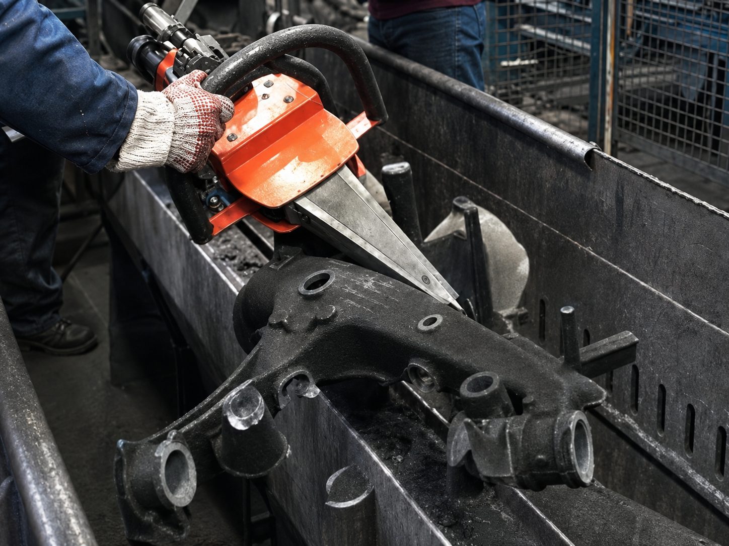 HFW Foundry Wedge beim Abtrennen eines Speisers