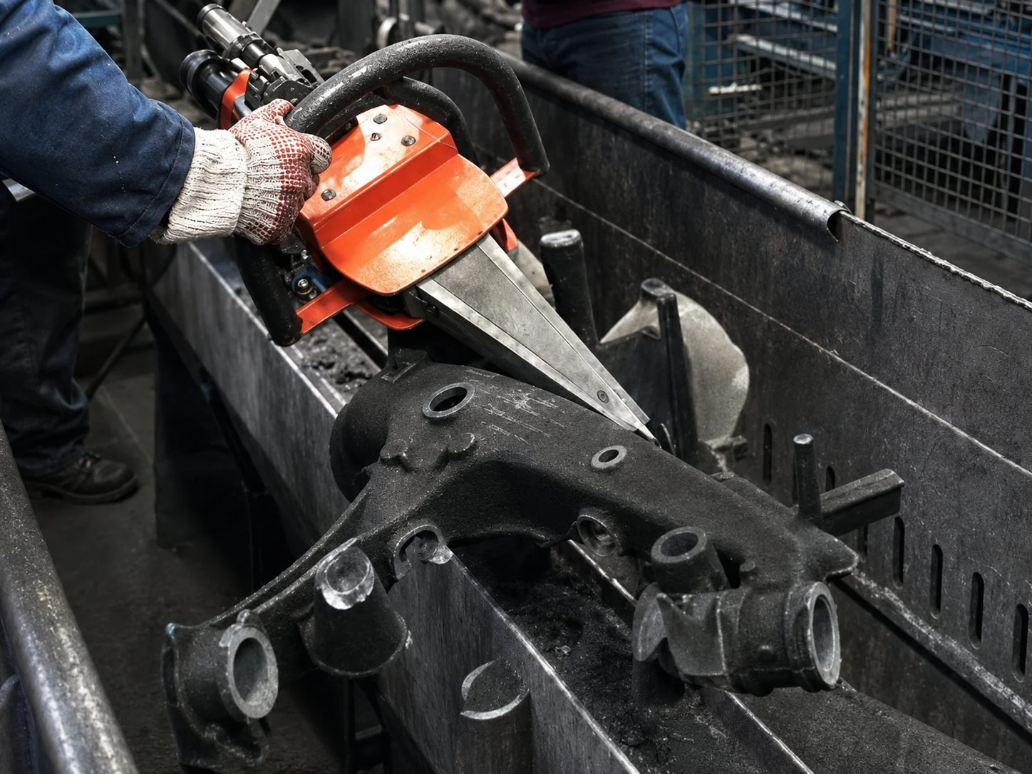 HFW Foundry Wedge beim Abtrennen eines Speisers