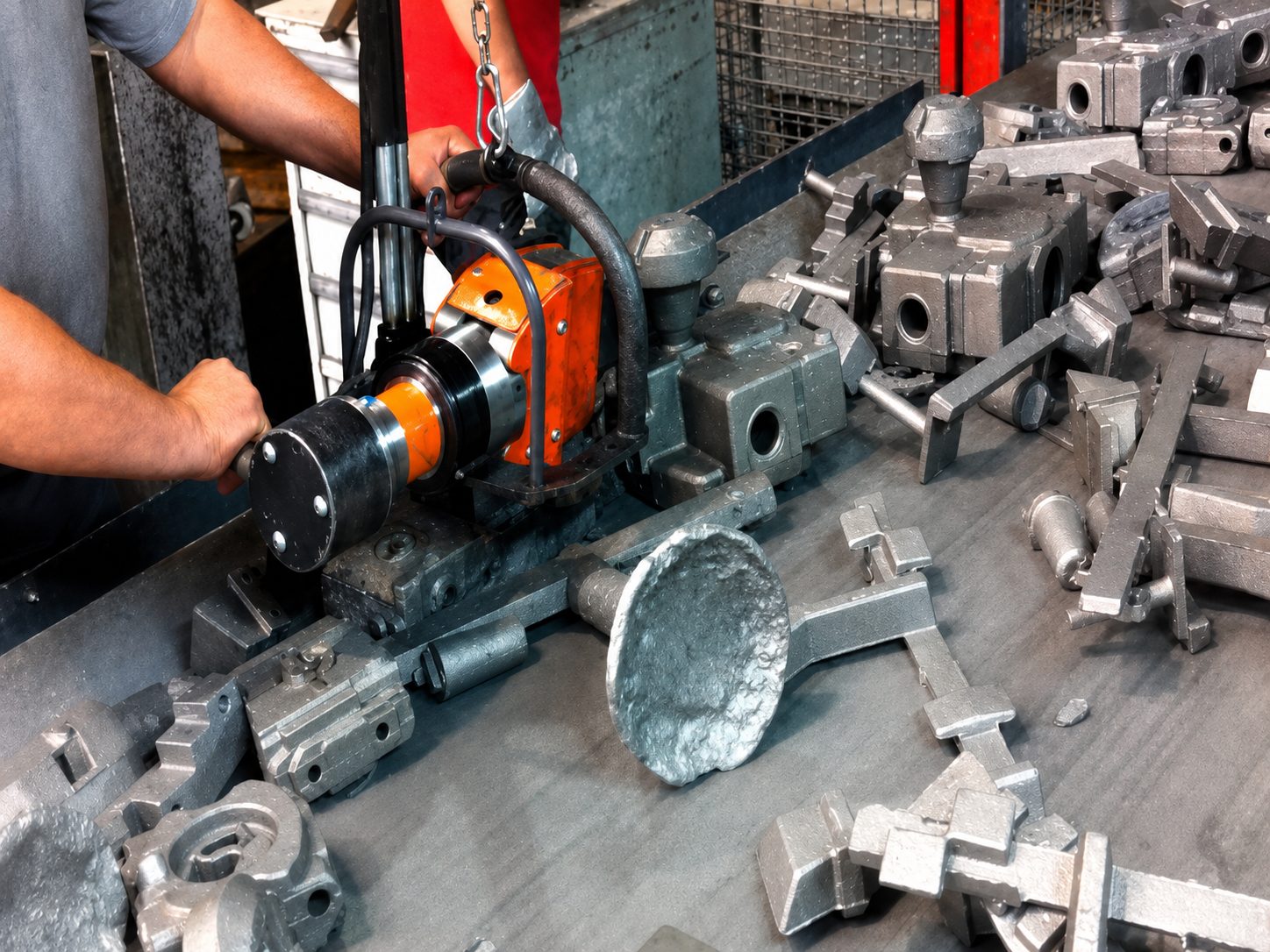 HFW Foundry Wedge im Einsatz beim Trennen eines Gussteils