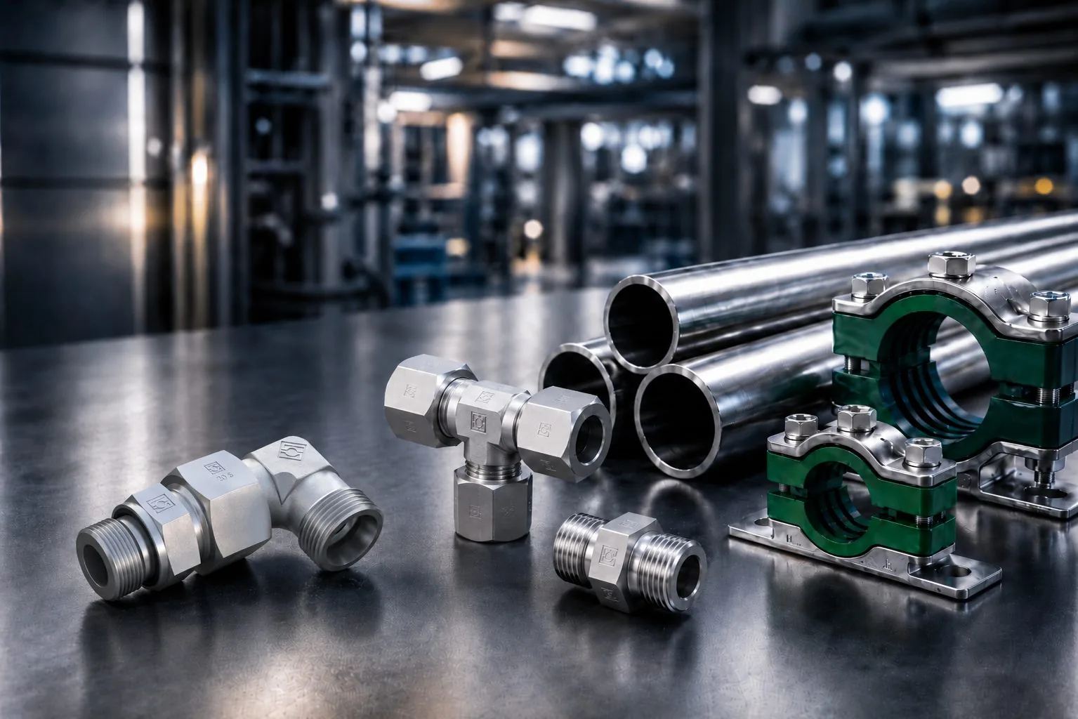 Hydraulische Verbindungstechnik mit Verschraubungen und Rohrschellen
