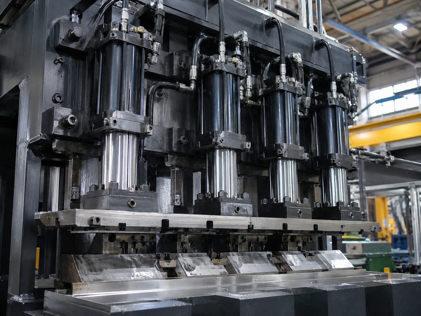 Hydraulikzylinder im Einsatz an einer Industriepresse